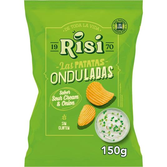 Patatas fritas onduladas Sour Cream & Onion - Risi - 150g