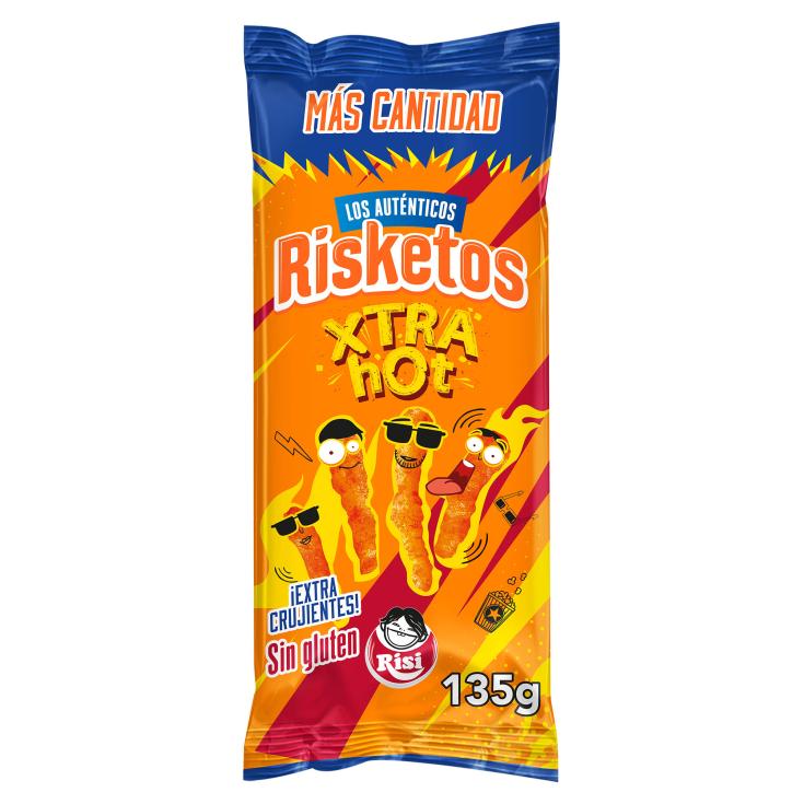 Aperitivos de maíz Xtra Hot Risketos - Risi - 135g