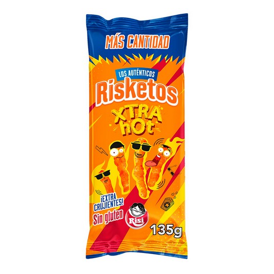 Aperitivos de maíz Xtra Hot Risketos - Risi - 135g