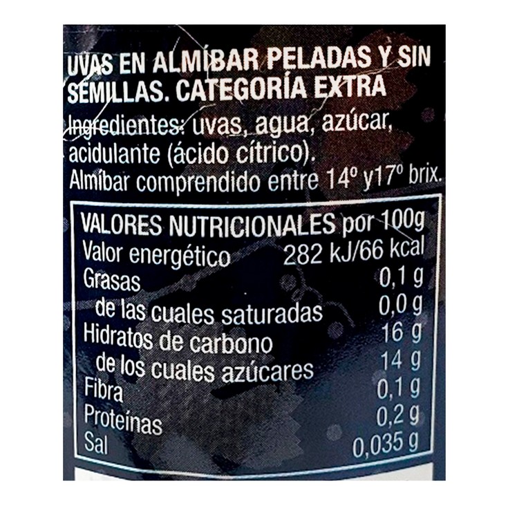 Uvas peladas y sin semillas 12 uvas - Golden - 45g Uvas peladas y sin semillas 12 uvas - Golden - 45g