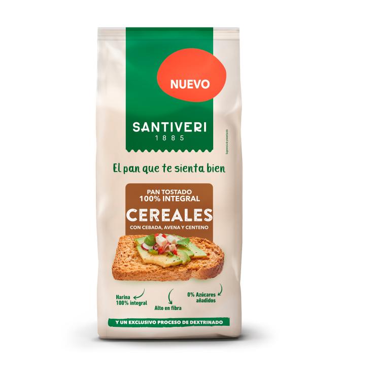 Pan tostado 100% integral con cereales - 200g