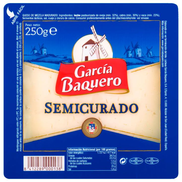 Queso Semicurado Cuña - García Baquero - 250g
