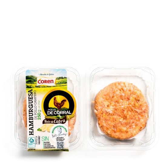 Hamburguesa de pollo de corral con queso de cabra - 250g