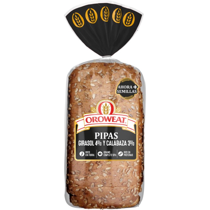 Pan de molde con pipas de girasol 4% y calabaza 3% - 550g