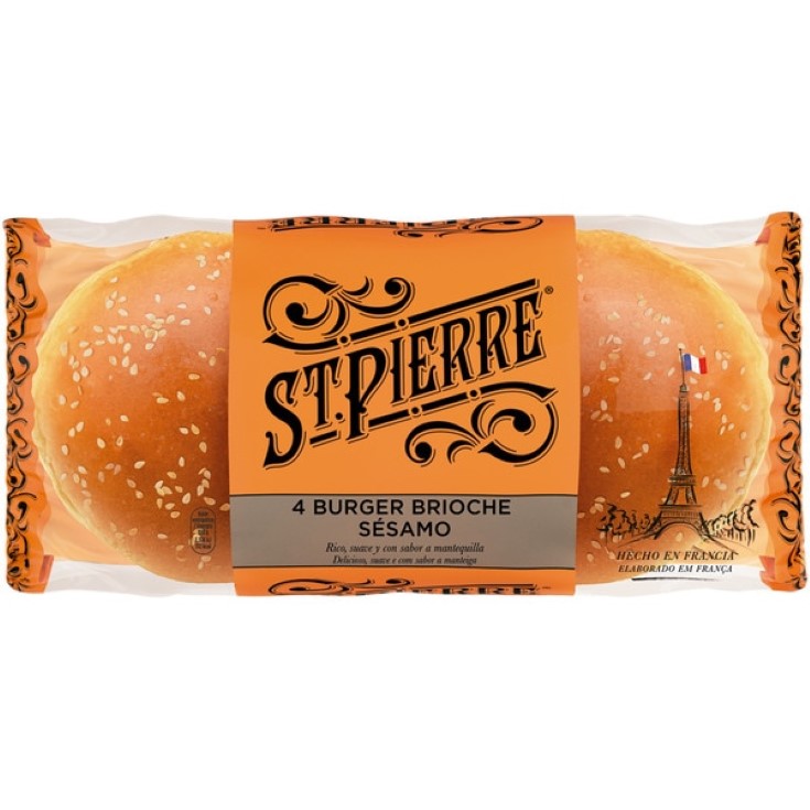 Pan burguer brioche sésamo - 4 uds