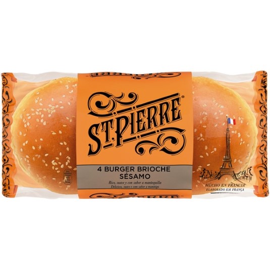 Pan burguer brioche sésamo - 4 uds