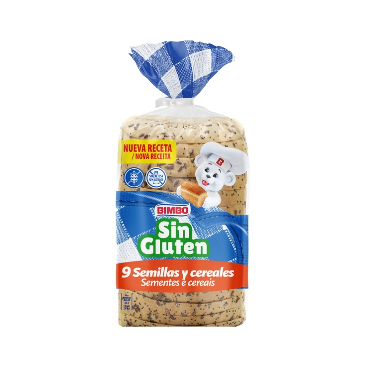 Pan de molde con 9 semillas sin gluten y sin lactosa