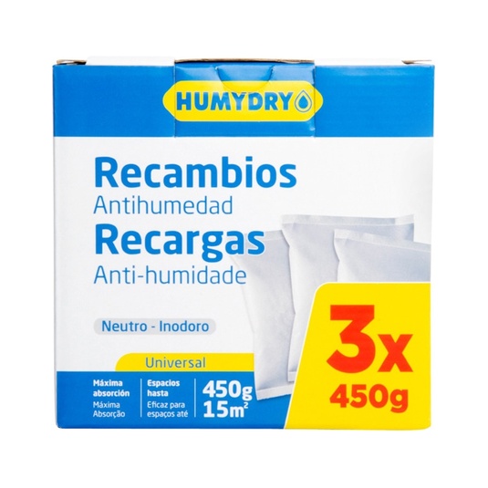 Recambios para aparato antihumedad universal 3 envases 450 g