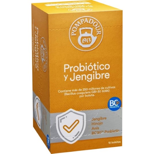 Infusión con probióticos y jengibre Pompadour - 36g