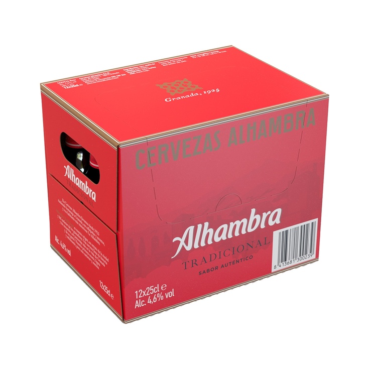 Cerveza rubia tradicional pack 12 botellas 25 cl