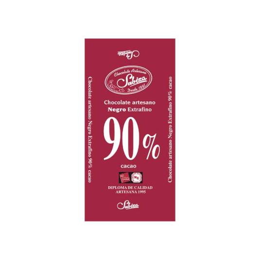 Chocolate 90% Cacao Subiza - 125g