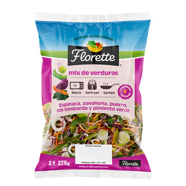 Mix verduras espinacas, zanahoria, puerro