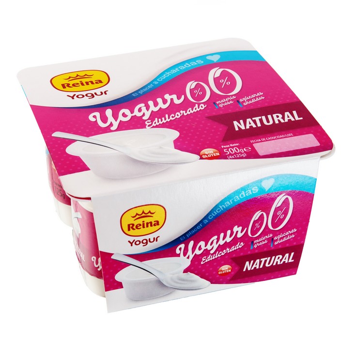 yogur natural desnatado 0% m.g. 0% azúcar añadido sin lactosa pack 4