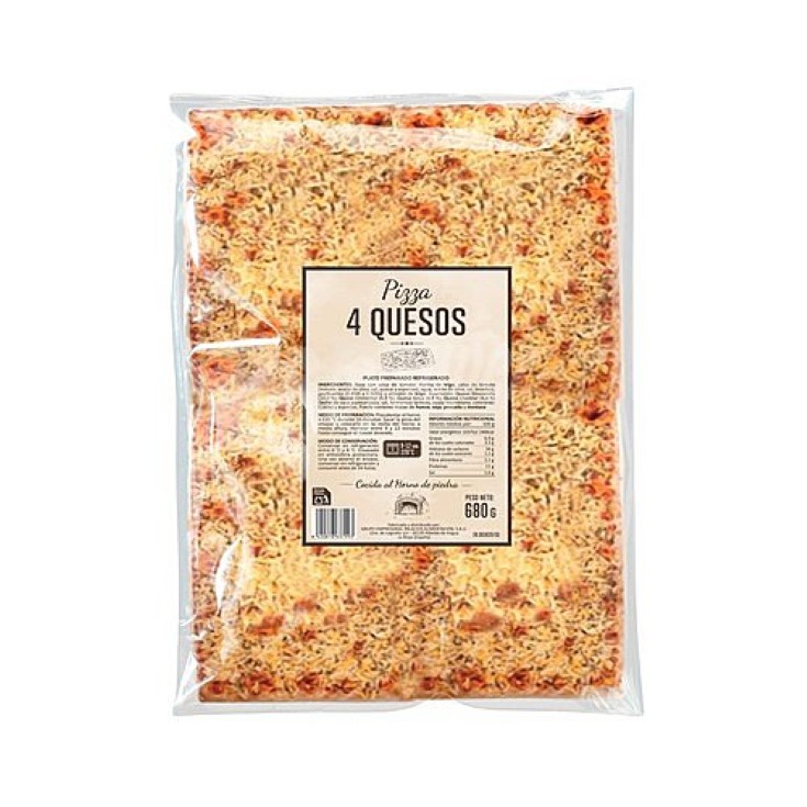 Pizza rectangular 4 quesos - 680g
