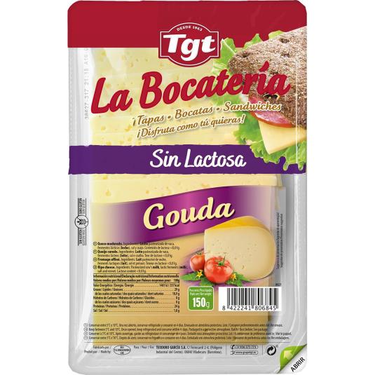 Queso lonchas gouda sin lactosa La Bocatería - TGT - 150g