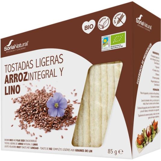 Tostadas Arroz/Lino Ecológicas S/Gluten 85g