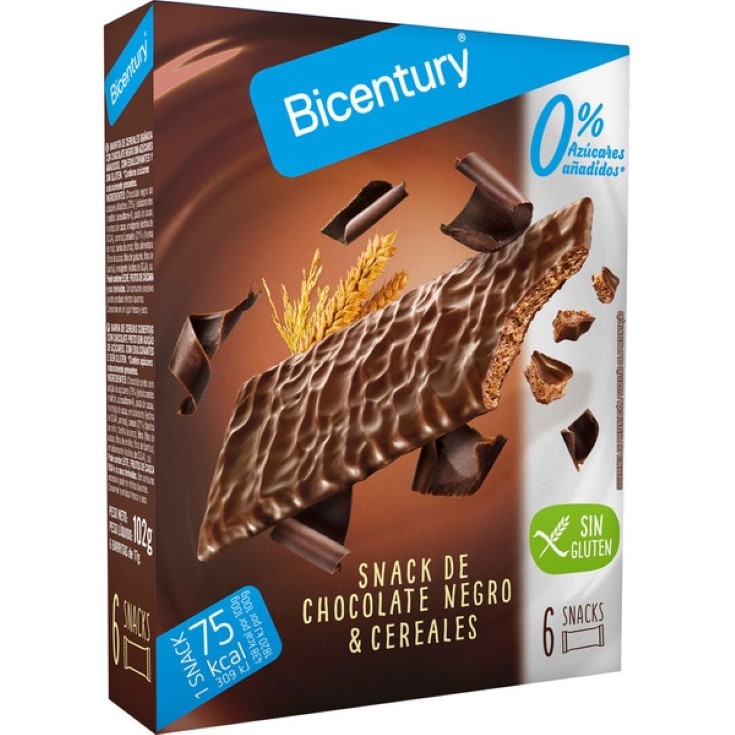 Barrita chocolate negro y cereales 0% - 102g