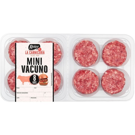Mini hamburguesas vacuno - 8 uds