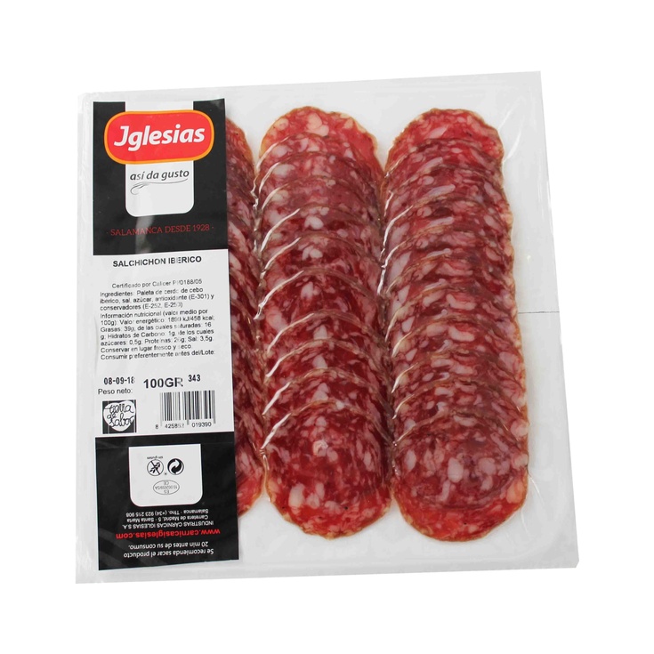 LONCHAS SALCHICHÓN IBÉRICO EXTRA VACIO 100G