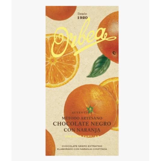 Chocolate negro con naranja Orbea - 125g