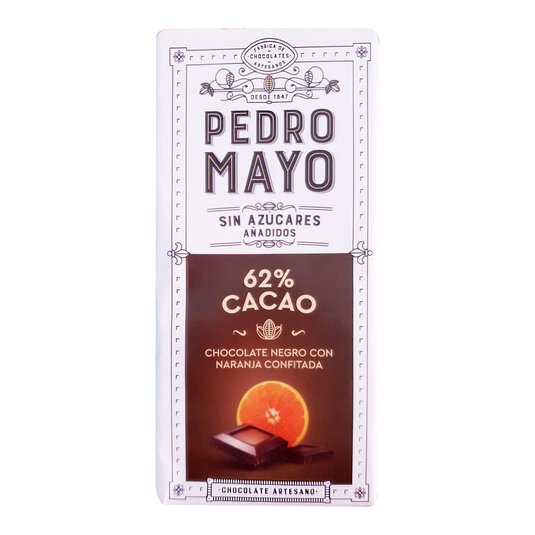 Chocolate negro con naranja Confitada Pedro Mayo - 125g