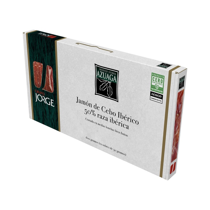 Jamón de cebo ibérico 50% raza ibérica cortado 12 lonchas
