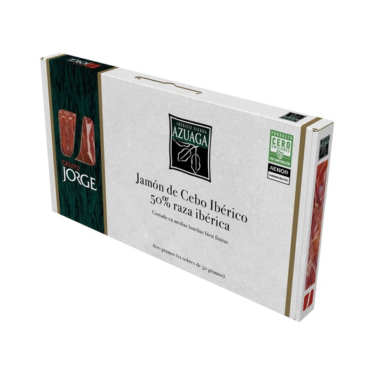 Jamón de cebo ibérico 50% raza ibérica cortado 12 lonchas