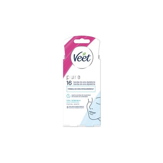 VEET PURE FACIAL 16 BANDAS + 3 TOALLITAS