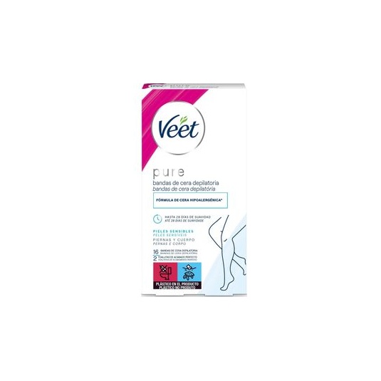 VEET PURE BANDA DEPILATORIA CORPORAL 16 UD