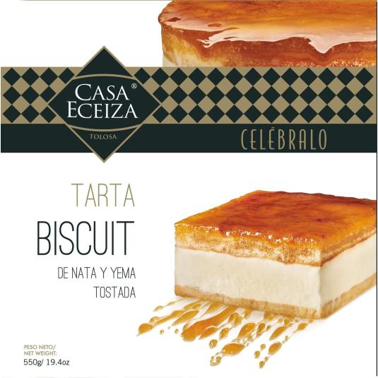 Tarta biscuit nata y yema tostada Casa Eceiza - 550g