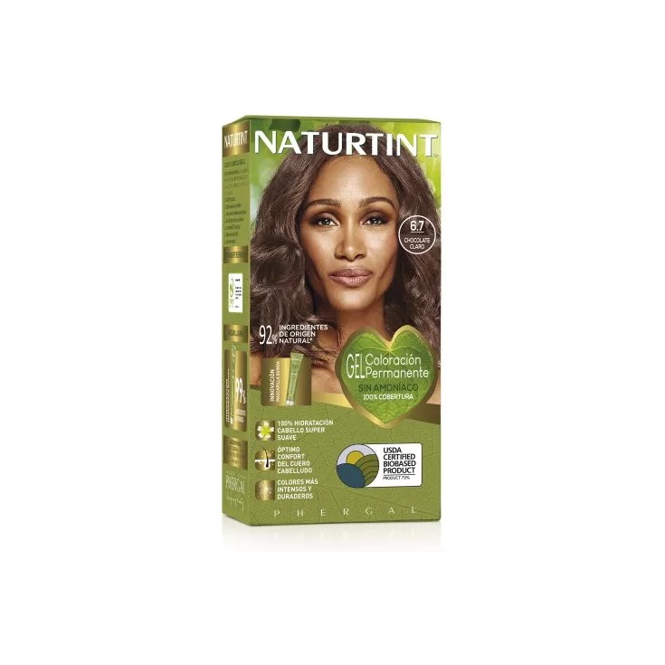 Tinte chocolate claro 6.7 gel color permanente sin amoniaco