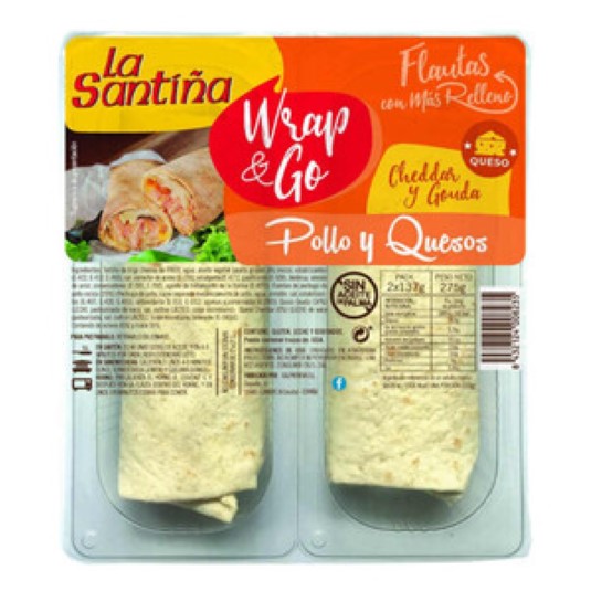 Wraps de pollo y queso - 2 uds