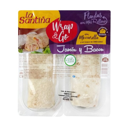 Wraps de jamón,bacon y mozzarella - 275g