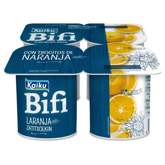 Yogur bifidus con naranja - Kaiku - 4x125g