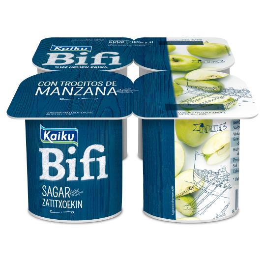 Yogur bifi natural con trocitos de manzana - 4x125g