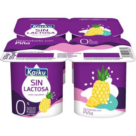 Yogur Piña 0% S/Lactosa 4x125g