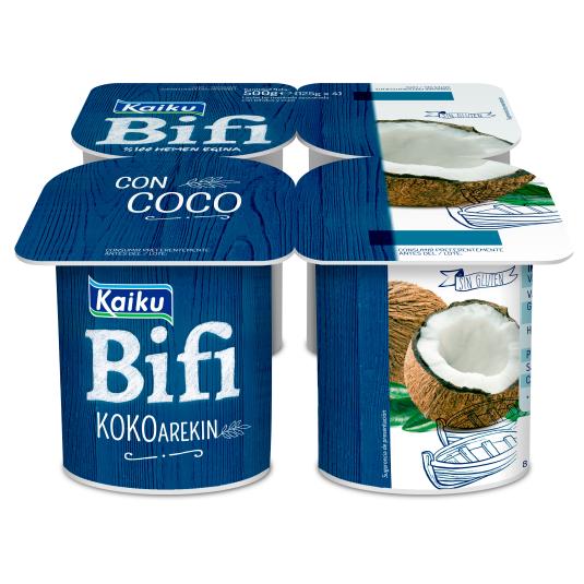 Yogur natural bifi con trocitos de coco - 4x125g