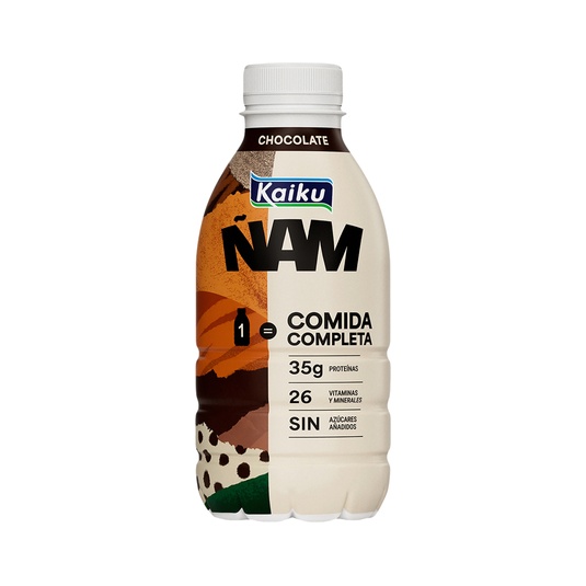 ÑAM chocolate 1 = comida completa 35g proteínas 26 vitaminas