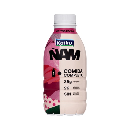 ÑAM frutos rojos 1 = comida completa 35g proteínas 26 vitami
