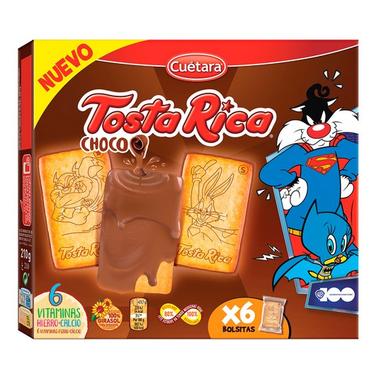 Galletas con chocolate con leche - Tosta Rica - 210g