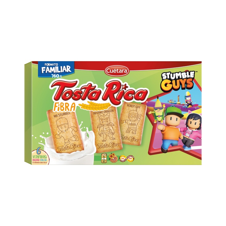 Fibra galletas con vitaminas hierro calcio y cereales 