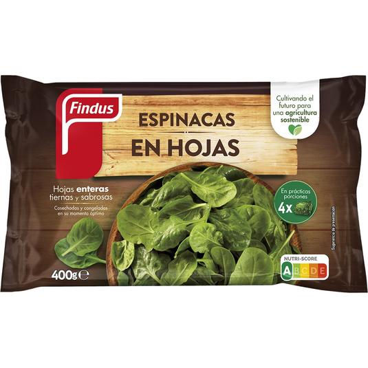 Espinacas en hojas bolsa de 400 g