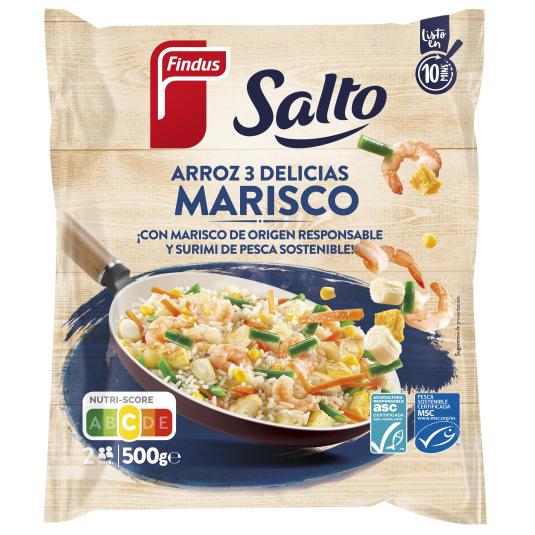 Arroz tres delicias con marisco Findus - 500g