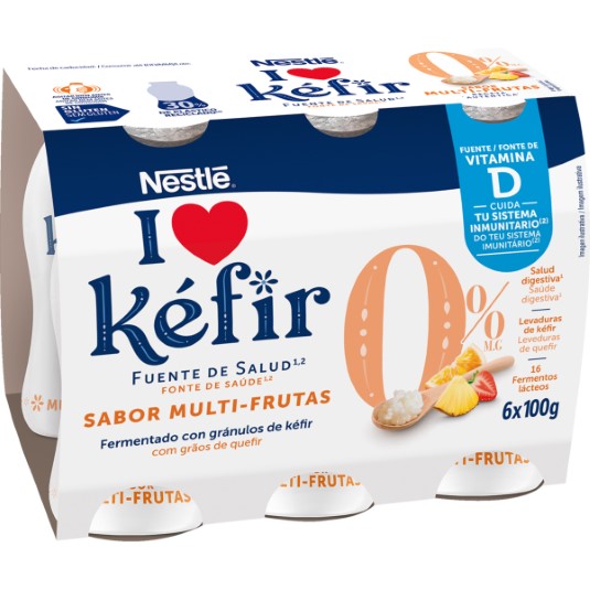  kéfir sabor multi frutas Nestlé- 6x100g