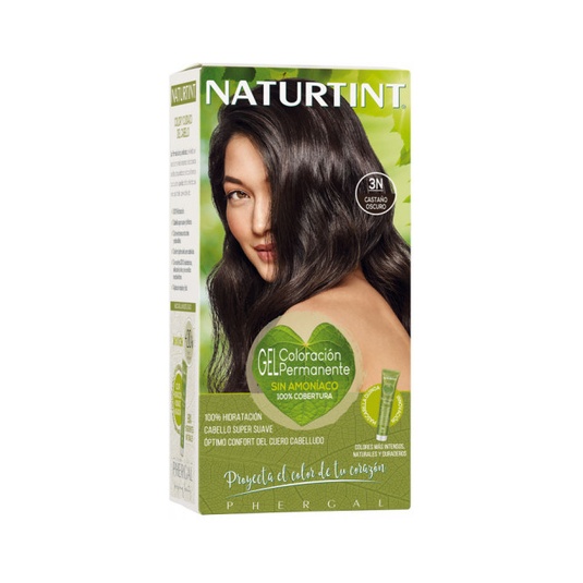 Tinte castaño oscuro 3N gel color permanente sin amoniaco