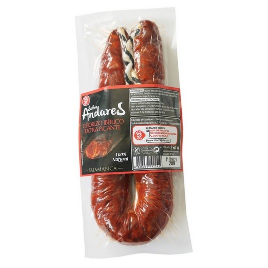 Chorizo ibérico extra sarta sin aditivos - Marca Guia - 250g