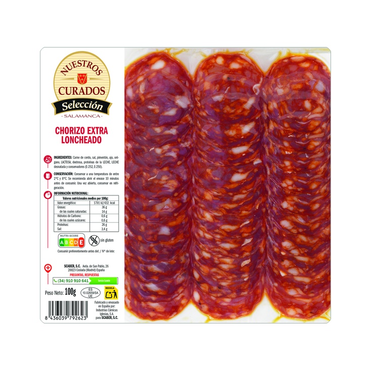 Chorizo Extra Loncheado Nuestros Curados 100 g