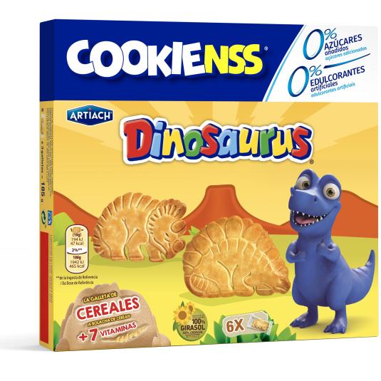 Galletas Dinosaurus sin azúcar Cookienss 185g