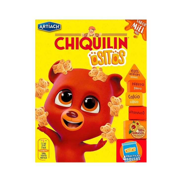 Galletas Ositos con miel, paquete de 4 unidades, 160 g 