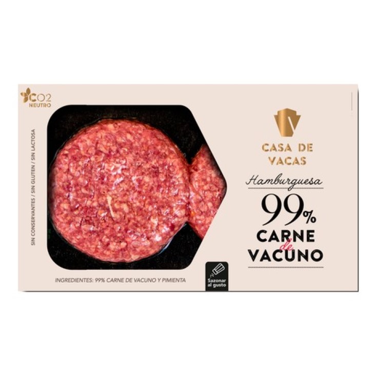 Hamburguesa 99% carne de vacuno - 300g